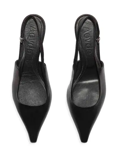 aeyde Women's 35MM Metallic Leather Slingback Pumps - Black - Size 5.5 | Thumbnail 3 aeyde Women's 35MM Metallic Leather Slingback Pumps - Black - Size 5.5 | Thumbnail 3