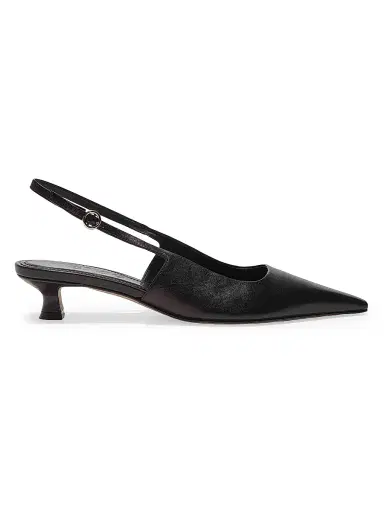 aeyde Women's 35MM Metallic Leather Slingback Pumps - Black - Size 5.5 | Thumbnail 1 aeyde Women's 35MM Metallic Leather Slingback Pumps - Black - Size 5.5 | Thumbnail 1