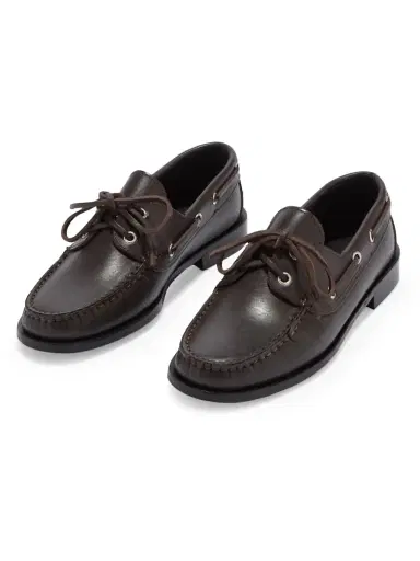 aeyde Women's Leather Boat Shoes - Moka - Size 6 | Thumbnail 2
