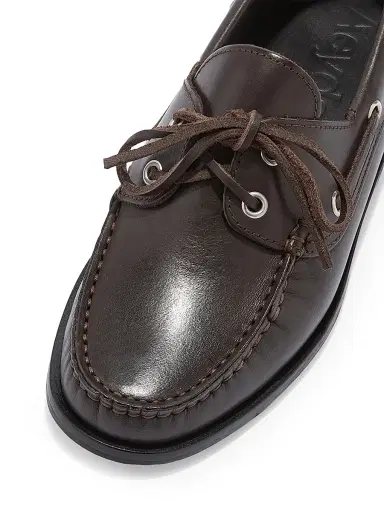 aeyde Women's Leather Boat Shoes - Moka - Size 6 | Thumbnail 4