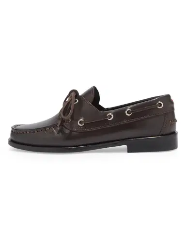 aeyde Women's Leather Boat Shoes - Moka - Size 6 | Thumbnail 1
