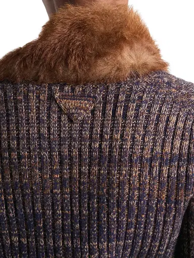 Prada Women's Mouline Wool Cardigan - Blue - Size 4 | Thumbnail 4 Prada Women's Mouline Wool Cardigan - Blue - Size 4 | Thumbnail 4