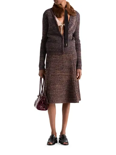 Prada Women's Mouline Wool Cardigan - Blue - Size 4 | Thumbnail 6 Prada Women's Mouline Wool Cardigan - Blue - Size 4 | Thumbnail 6