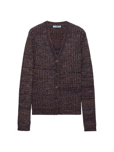 Prada Women's Mouline Wool Cardigan - Blue - Size 4 | Thumbnail 1 Prada Women's Mouline Wool Cardigan - Blue - Size 4 | Thumbnail 1