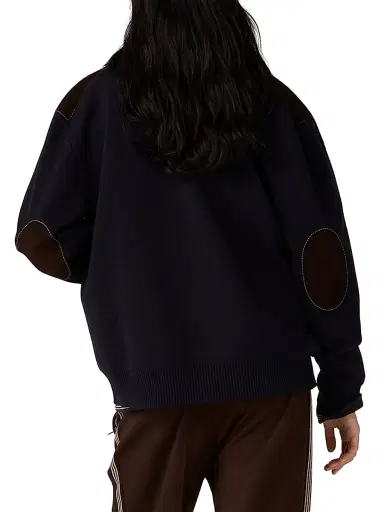 Miu Miu Women's Wool and Leather Zipper Cardigan - Blue - Size 8 | Thumbnail 3