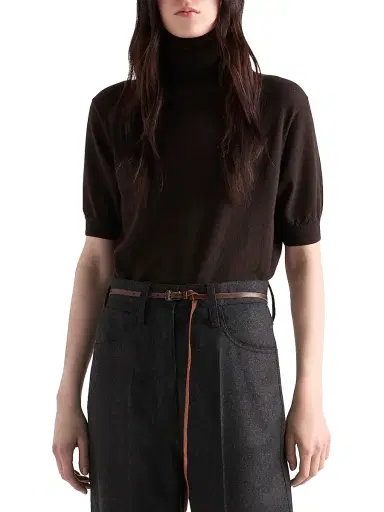 Prada Women's Cashmere Turtleneck Sweater - Brown | Thumbnail 2
