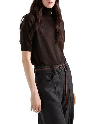 Prada Women's Cashmere Turtleneck Sweater - Brown | Thumbnail 4