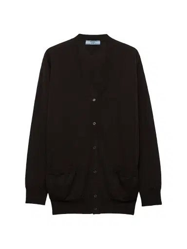 Prada Women's Cashmere Cardigan - Brown | Thumbnail 1 Prada Women's Cashmere Cardigan - Brown | Thumbnail 1