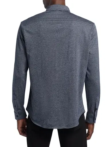 Emporio Armani Men's Cotton Jersey Sport Shirt - Blue | Thumbnail 5 Emporio Armani Men's Cotton Jersey Sport Shirt - Blue | Thumbnail 5