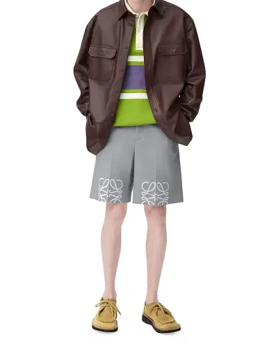 LOEWE Men's Anagram Logo Shorts - Light Grey | Thumbnail 2