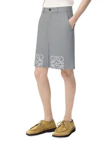LOEWE Men's Anagram Logo Shorts - Light Grey | Thumbnail 3