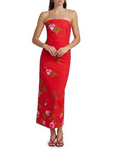 ASTON STUDIO Women's Le Champ Evie Floral Linen-Cotton Midi-Dress | Thumbnail 6