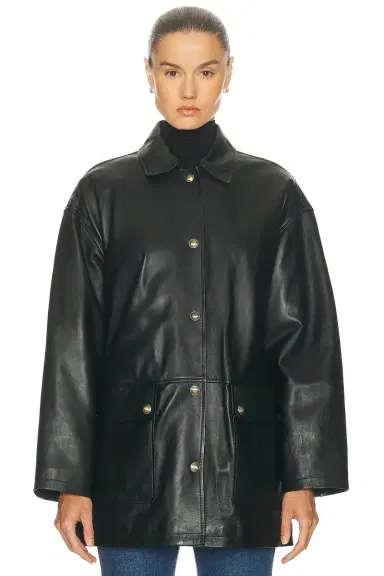 NILI LOTAN Cordel Leather Coat | Thumbnail 2