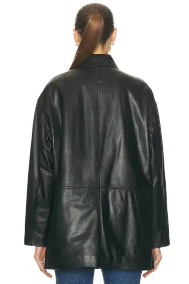 NILI LOTAN Cordel Leather Coat | Thumbnail 4