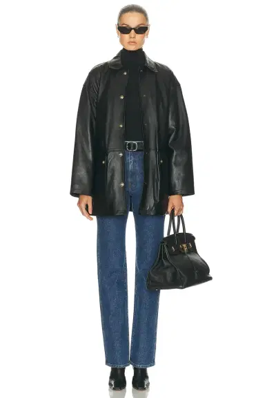 NILI LOTAN Cordel Leather Coat | Thumbnail 5