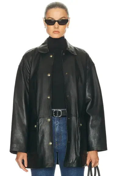 NILI LOTAN Cordel Leather Coat | Thumbnail 1