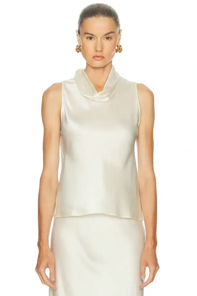 LESET Barb Sleeveless Cowl Neck Top