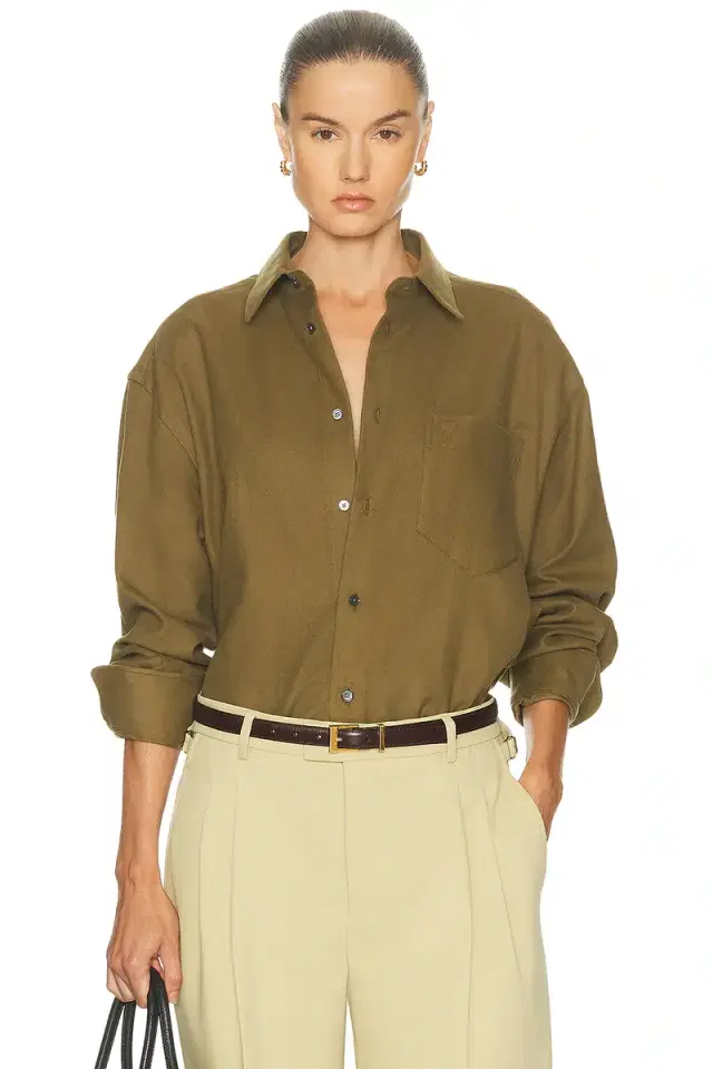 AMI Paris Boxy Button Up Top