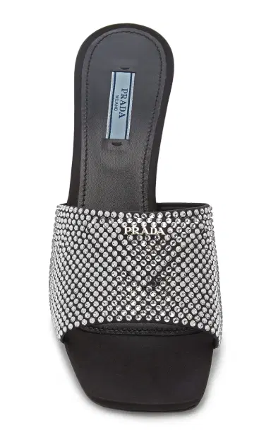 Prada Logo-Detailed Crystal Sandals | Thumbnail 3