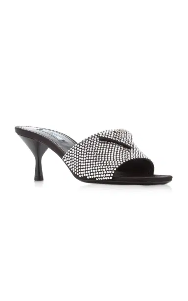 Prada Logo-Detailed Crystal Sandals | Thumbnail 4