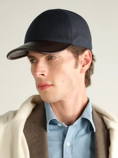 Berluti Logo-Embroidered Leather-Trimmed Wool-Blend Baseball Cap - Men | Thumbnail 2 Berluti Logo-Embroidered Leather-Trimmed Wool-Blend Baseball Cap - Men | Thumbnail 2