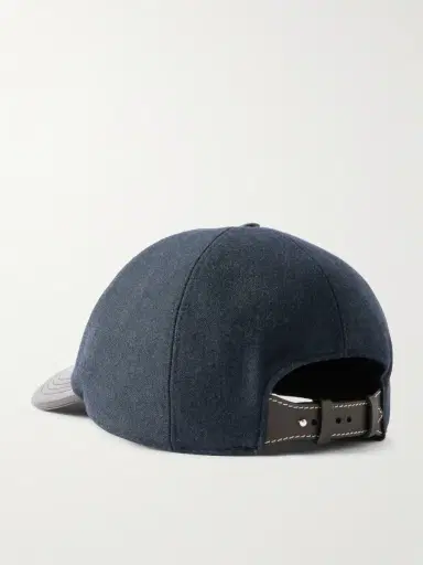 Berluti Logo-Embroidered Leather-Trimmed Wool-Blend Baseball Cap - Men | Thumbnail 3 Berluti Logo-Embroidered Leather-Trimmed Wool-Blend Baseball Cap - Men | Thumbnail 3