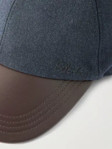 Berluti Logo-Embroidered Leather-Trimmed Wool-Blend Baseball Cap - Men | Thumbnail 4 Berluti Logo-Embroidered Leather-Trimmed Wool-Blend Baseball Cap - Men | Thumbnail 4
