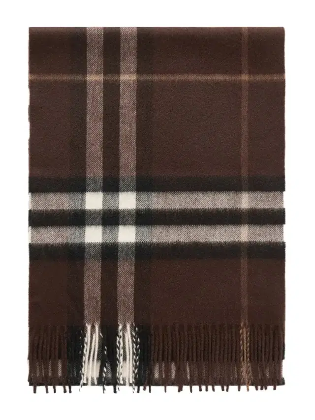 Burberry Fringed Checked Cashmere Scarf - Men