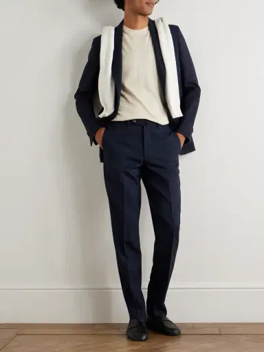 De Petrillo Slim-Leg Virgin Wool Suit Trousers - Men | Thumbnail 2