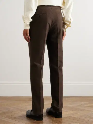 De Petrillo Slim-Fit Tapered Cotton-Moleskin Suit Trousers - Men | Thumbnail 4