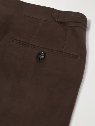 De Petrillo Slim-Fit Tapered Cotton-Moleskin Suit Trousers - Men | Thumbnail 5