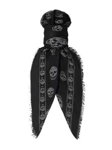 Alexander McQueen Fringed Printed Modal and Silk-Blend Scarf - Men | Thumbnail 1 Alexander McQueen Fringed Printed Modal and Silk-Blend Scarf - Men | Thumbnail 1