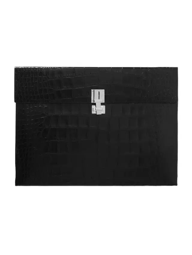 Tom Ford Croc-Effect Patent-Leather Document Holder - Men
