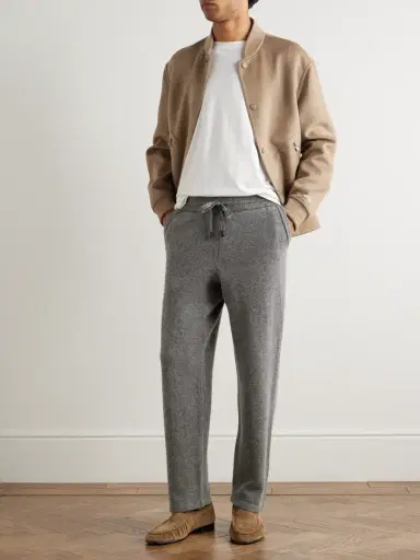 Canali Tapered Wool and Cashmere-Blend Sweatpants - Men | Thumbnail 2 Canali Tapered Wool and Cashmere-Blend Sweatpants - Men | Thumbnail 2