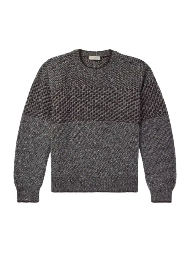Canali Jacquard-Knit Wool-Blend Bouclé Sweater - Men