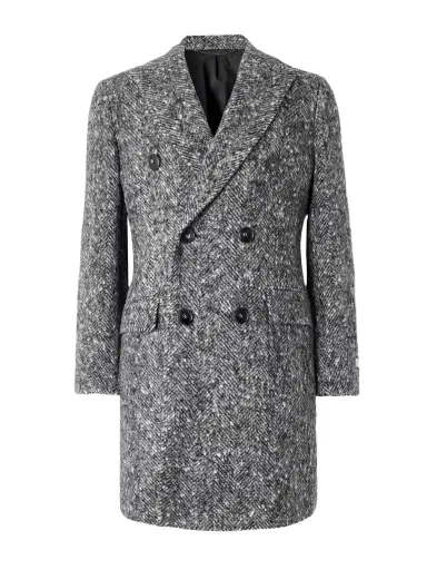 Canali Double-Breasted Brushed-Herringbone Overcoat - Men | Thumbnail 1 Canali Double-Breasted Brushed-Herringbone Overcoat - Men | Thumbnail 1