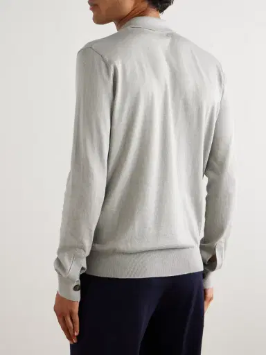 ELEVENTY Slim-Fit Cotton and Cashmere-Blend Polo Shirt - Men | Thumbnail 4 ELEVENTY Slim-Fit Cotton and Cashmere-Blend Polo Shirt - Men | Thumbnail 4