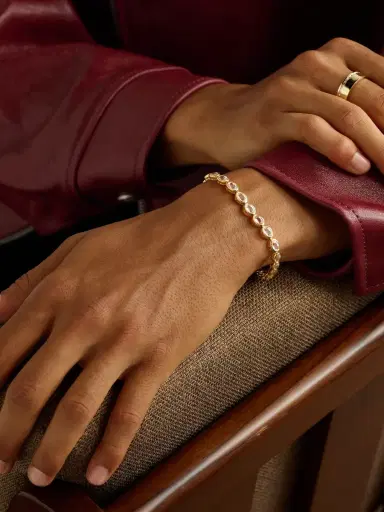 SHAY 18-Karat Yellow Gold Topaz Tennis Bracelet - Men | Thumbnail 2