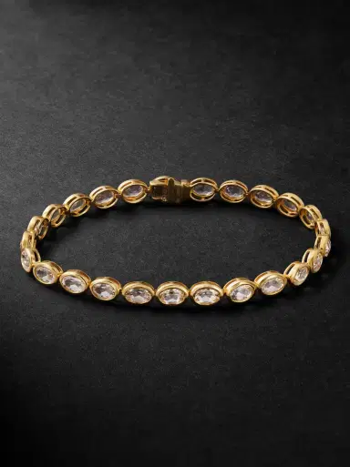 SHAY 18-Karat Yellow Gold Topaz Tennis Bracelet - Men | Thumbnail 1