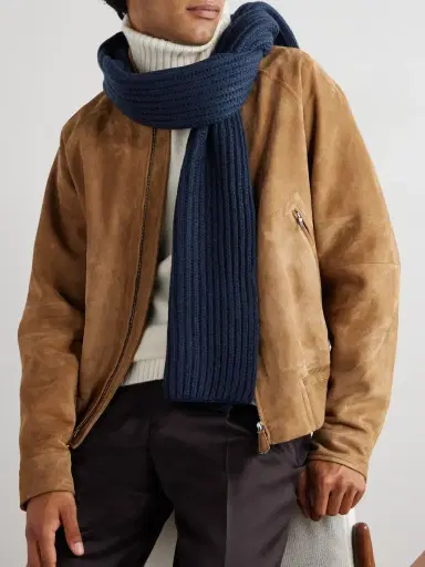 Loro Piana Ribbed Cashmere Scarf - Men | Thumbnail 2 Loro Piana Ribbed Cashmere Scarf - Men | Thumbnail 2