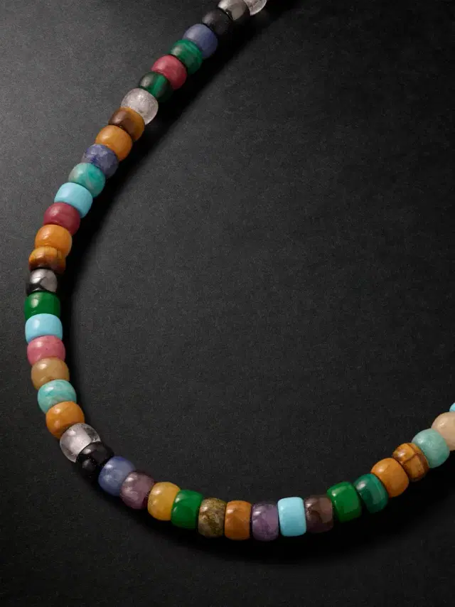 Carolina Bucci Moonbow 18-Karat Gold Multi-Stone Beaded Necklace - Men