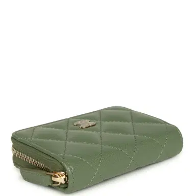 Chanel Chanel Classic Zipped Coin Purse Wallet Khaki Shiny Caviar Light Gold Hardware | Thumbnail 6 Chanel Chanel Classic Zipped Coin Purse Wallet Khaki Shiny Caviar Light Gold Hardware | Thumbnail 6