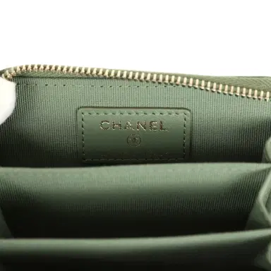 Chanel Chanel Classic Zipped Coin Purse Wallet Khaki Shiny Caviar Light Gold Hardware | Thumbnail 9 Chanel Chanel Classic Zipped Coin Purse Wallet Khaki Shiny Caviar Light Gold Hardware | Thumbnail 9