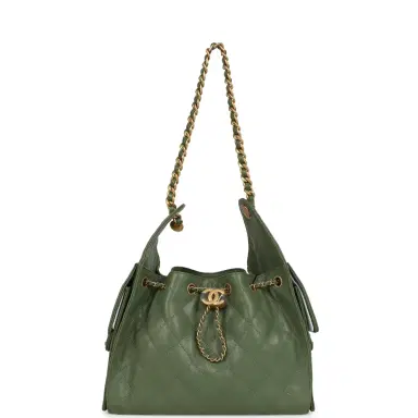 Chanel Chanel Small 25 Hobo Bag Khaki Caviar Antique Gold Hardware | Thumbnail 1