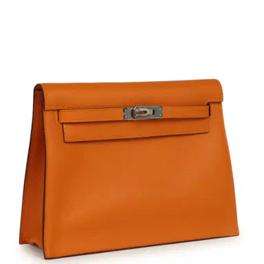 HERMÈS Hermes Kelly Danse Abricot Verso Evercolor Palladium Hardware | Thumbnail 2 HERMÈS Hermes Kelly Danse Abricot Verso Evercolor Palladium Hardware | Thumbnail 2