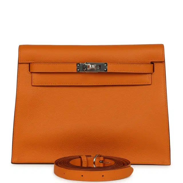 hermes Hermes Kelly Danse Abricot Verso Evercolor Palladium Hardware
