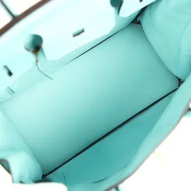 HERMÈS Pre-owned Hermes Birkin 30 Bleu Atoll Clemence Gold Hardware | Thumbnail 8 HERMÈS Pre-owned Hermes Birkin 30 Bleu Atoll Clemence Gold Hardware | Thumbnail 8