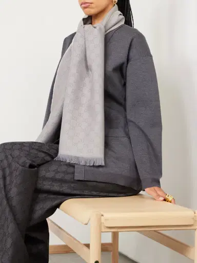 Gucci Frayed Wool-jacquard Scarf | Thumbnail 2