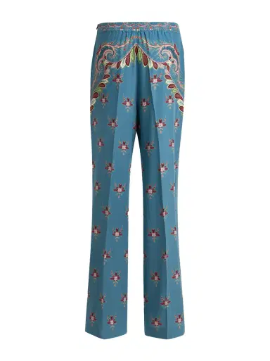 Etro Floral Silk Flared Pants | Thumbnail 2
