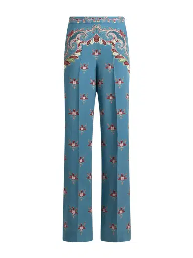 Etro Floral Silk Flared Pants | Thumbnail 1